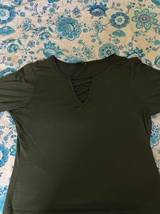 DressBerry Green Criss-Cross Neck Top | Stylish &