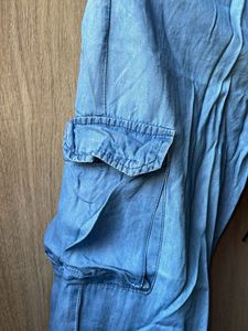Light Blue Denim Cargo Pants