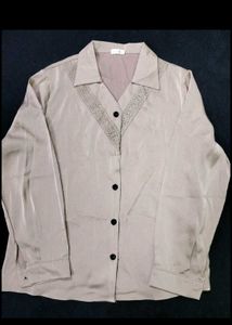 Silk Lace Trim Top XL