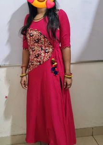 A Line Slit Kurti Soft Rayon Fabric