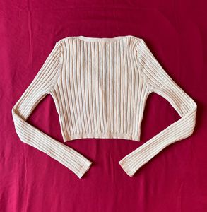 H&amp;M Beige Classic Cardigan Sweater