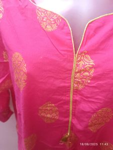 New Unused Xxl Pink Printed Kurta