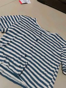 Striped Button-Down Top