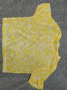 Yellow Sheer Floral Top