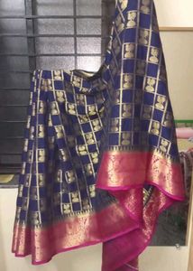 Mind blowing Saree With Peacock And Elephant Desig