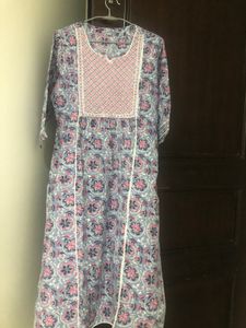Beautiful Straight Suit With Embroidered Yoke