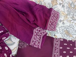 Purple Anarkali Dress With Dupatta