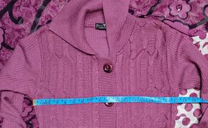Long Mauve Knit Cardigan