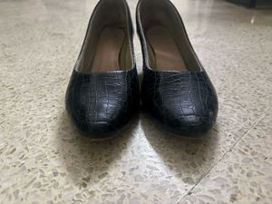 Black Crocodile Print Heels