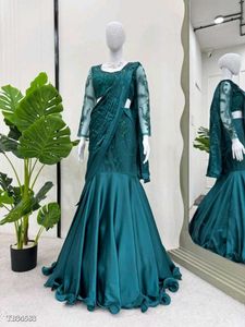 Green Lehenga Saree