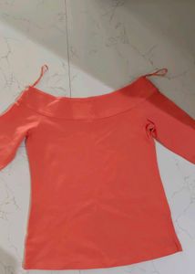 Coral Off-Shoulder Top