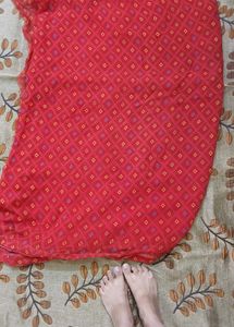 Red Printed Saree