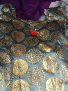 Elegant Blue &amp; Gold Kurta