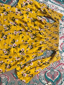 Bell Sleeves Off Shoulder Ditsy Print Dress