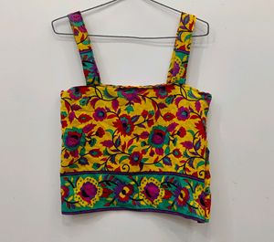 New Ethnic Crop Top Women Printed Beautiful