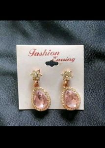 Elegant Teardrop Pink Earrings