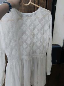 White Chikankari Short Kurti