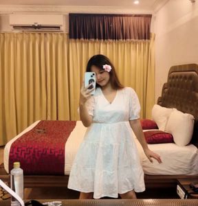 🐻‍❄️White Eyelet Puff Sleeve Tiered Dress