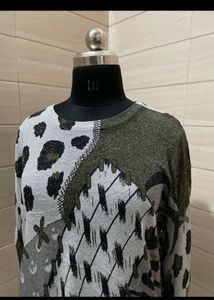 Jaguar Oversized glitter Animal Print Long Sleeve