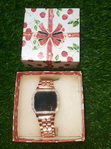Rose Gold Plated Stone Work Watch❤️
