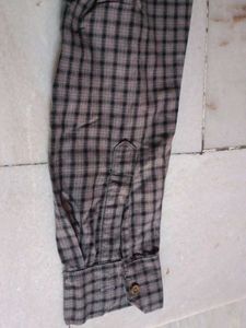 Gray Plaid Button-Down Shirt
