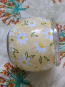 Beautiful Floral Glass Jar