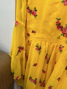 Yellow Floral Top/short Dress
