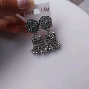 Combo Of Silver Oxidised Jhumka