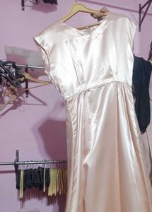 Long Satin Dress Gown Cocktail Prom