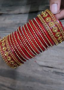Red &amp; Gold Bangle Set