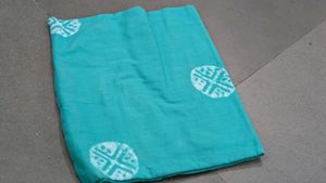 Teal Batik Unstitched Suit Fabric