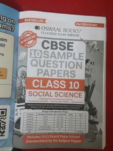 10th Class Social Science Sample Question Paper