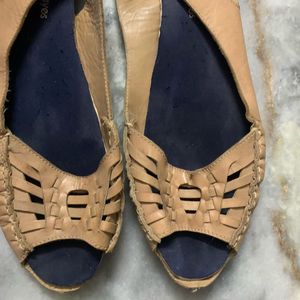 pure leather women flats