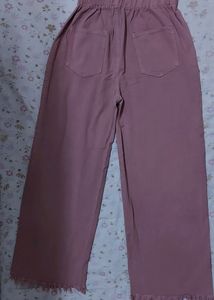 DUSKY PINK WIDE LEG TROUSER