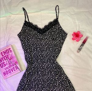 Black &amp; White Midi Slip Dress