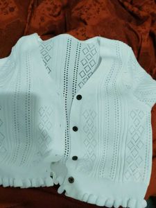White Knitted Cardigan top