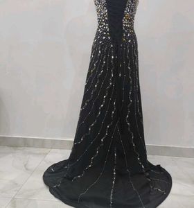 Elegant Black Embellished Gown