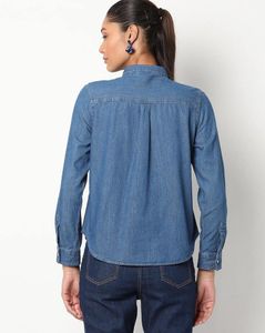 Denim Button-Up Top