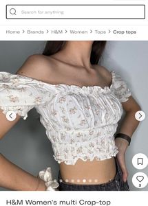 Hnm Floral Crop Top &amp; Pants Set