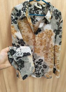 Vintage Floral Print Blouse