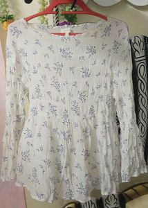 Floral Print Bell Sleeve Blouse