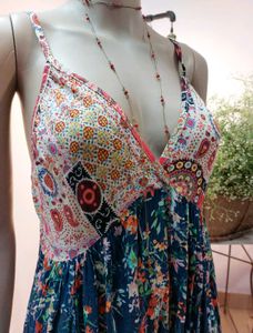 Boho Floral Print Top Mini Dress