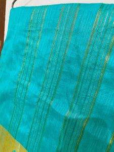 Green Colour Fancy Saaree With Blouse