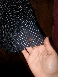 White -black Polka Dot Design Kurti