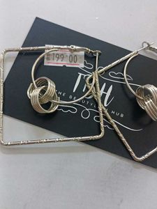 Unique Silver Geometric Earrings