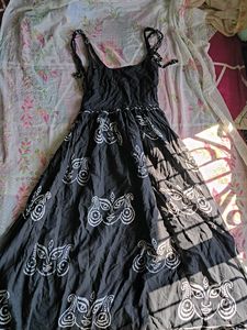 Black Printed Sundress🖤🤍