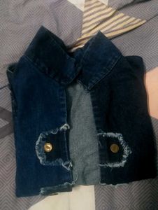 Distressed Denim Cropped Jacket