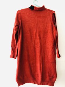 Woolen Rust Color Tunic Dress
