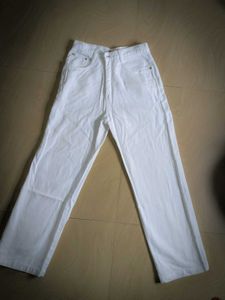 White Straight Leg Jeans