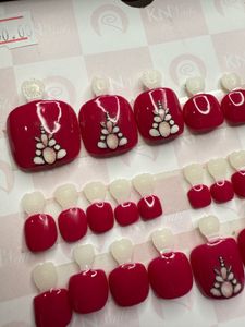 (Sale) Hot Pink Press On Nails Toes- Legs